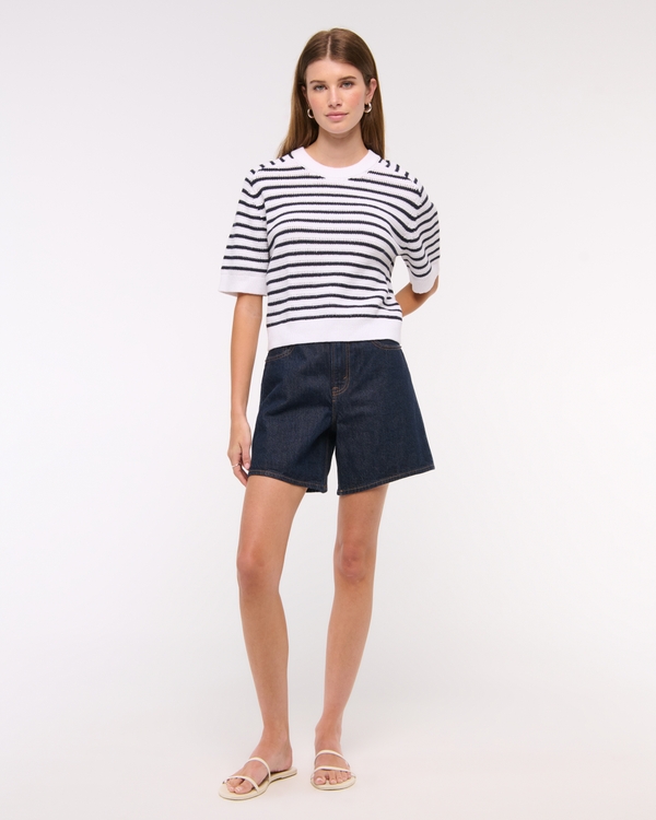 The A&F Madeline Textural Crew Sweater Tee