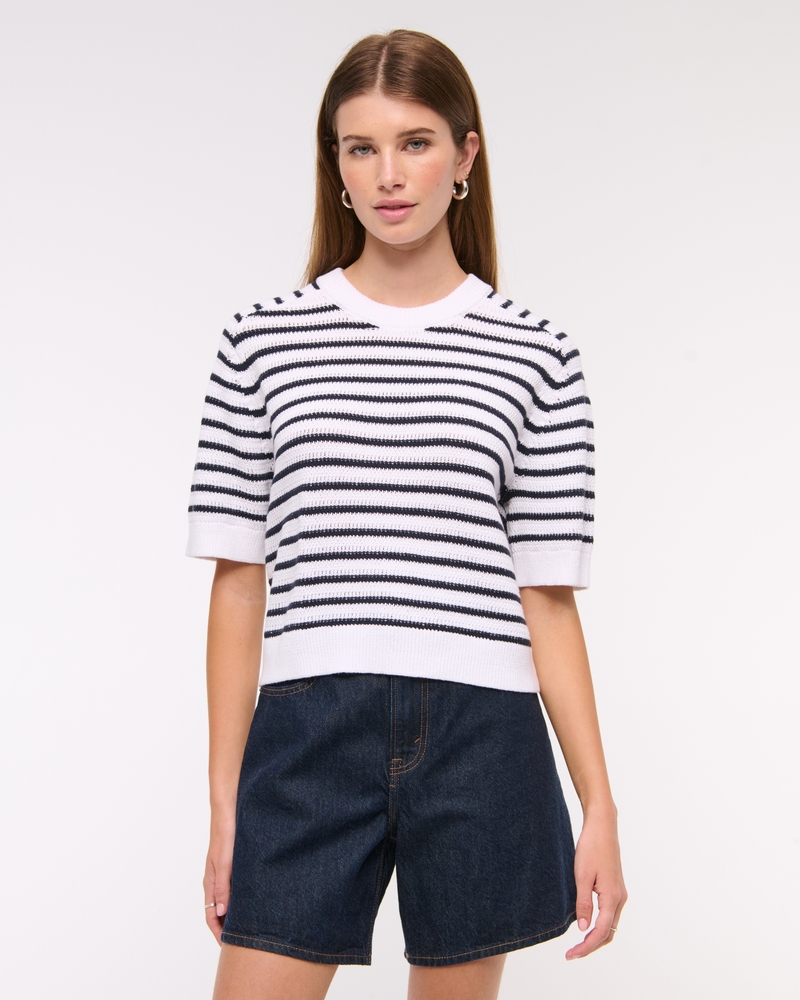 The A&F Madeline Textural Crew Sweater Tee