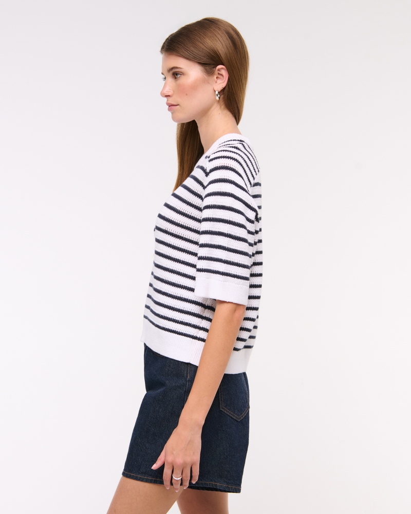 The A&F Madeline Textural Crew Sweater Tee
