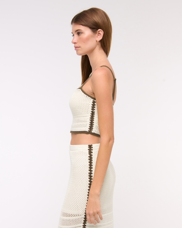 Square Neck Crochet-Style Bra Top