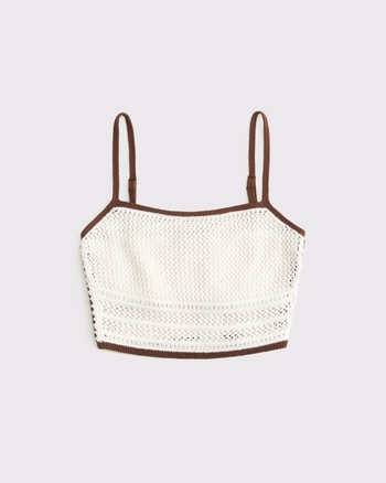 Square Neck Crochet-Style Bra Top