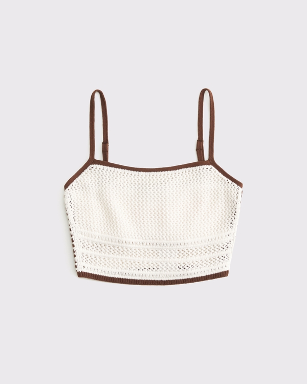 Women's Square Neck Crochet-Style Bra Top | Women's Clearance