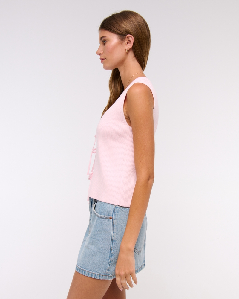 Tie-Front V-Neck Sweater Vest