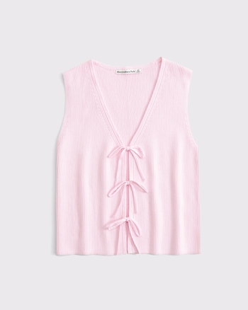 Tie-Front V-Neck Sweater Vest
