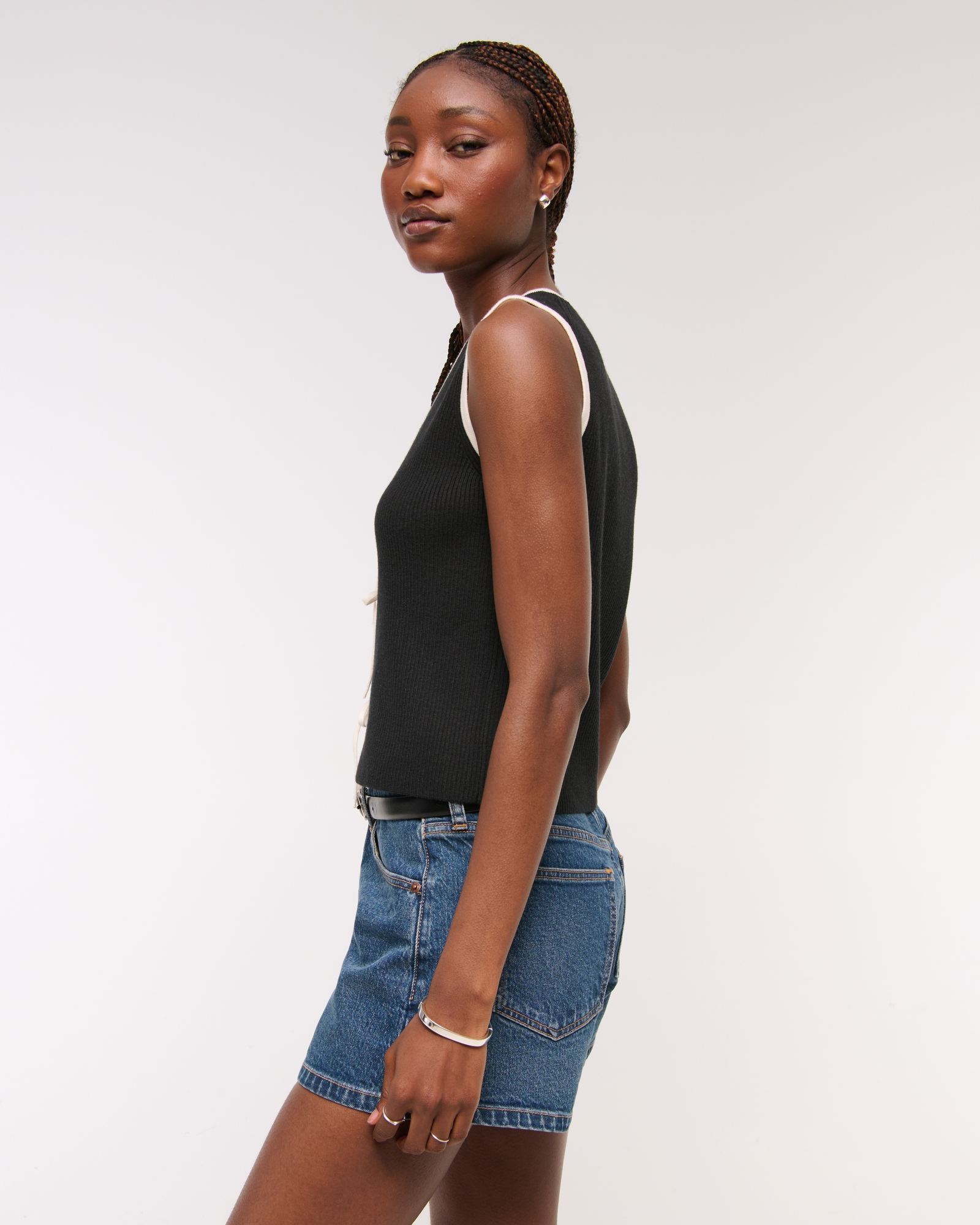 Tie-Front V-Neck Sweater Vest