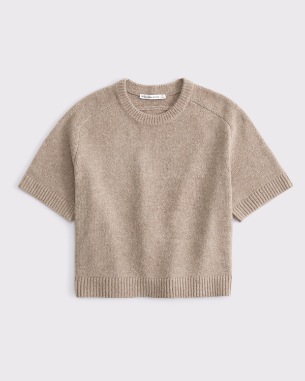 The A&F Madeline Crew Sweater Tee, Light Brown view 1