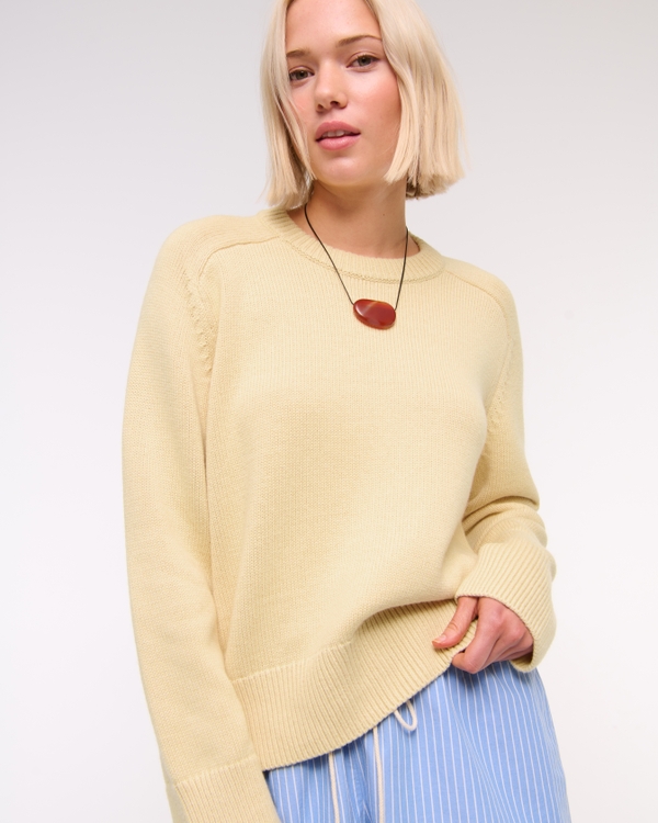 The A&F Madeline Crew Sweater, Straw view 1