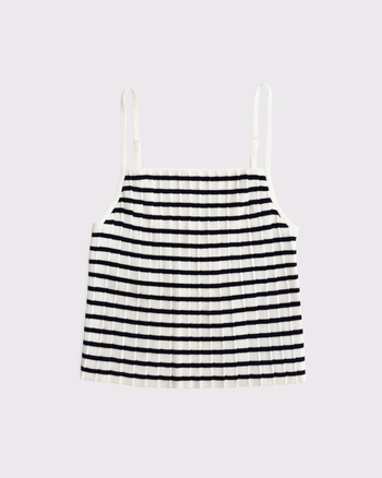 Pleated Squareneck Sweater Tank