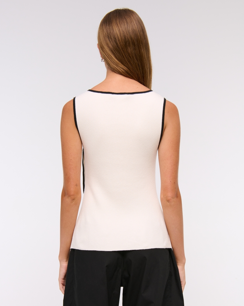 Asymmetrical Button Sweater Tank