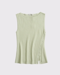Pullover-Tanktop mit asymmetrischem Knopfverschluss