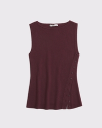 Asymmetrical Button Sweater Tank