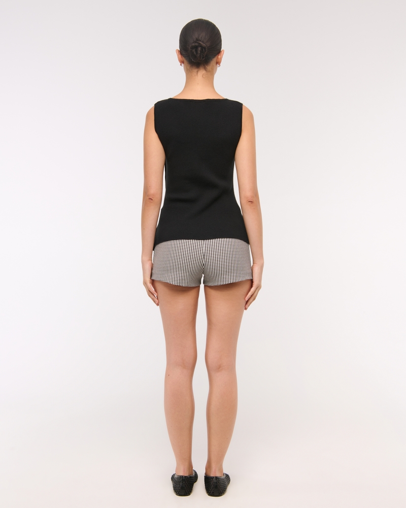 Asymmetrical Button Sweater Tank