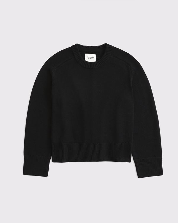 The A&F Madeline Crew Sweater, Black view 1