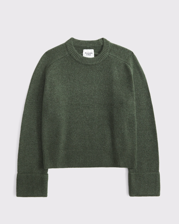 The A&F Madeline Crew Sweater, Green view 1