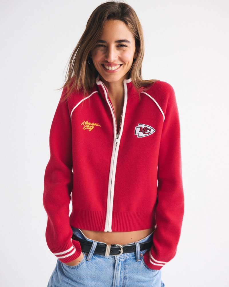 Kansas City Chiefs Mockneck Zipper Cardigan