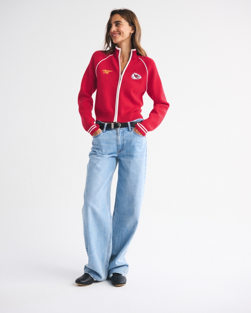 Kansas City Chiefs Mockneck Zipper Cardigan