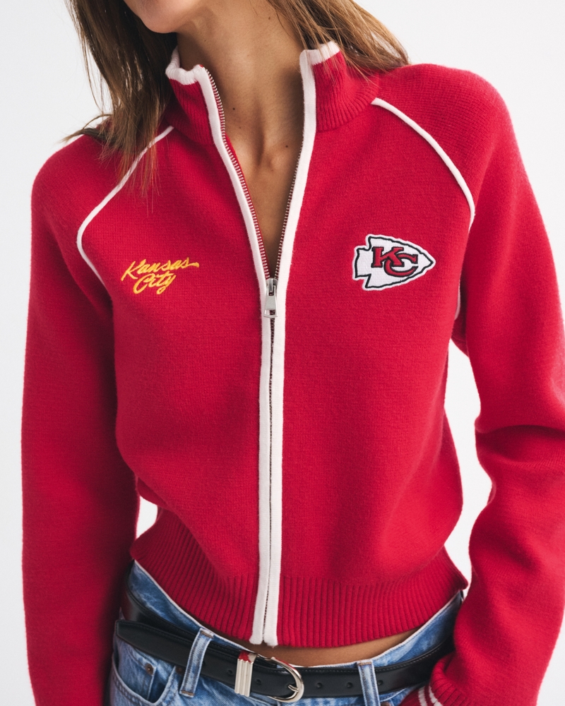 Kansas City Chiefs Mockneck Zipper Cardigan