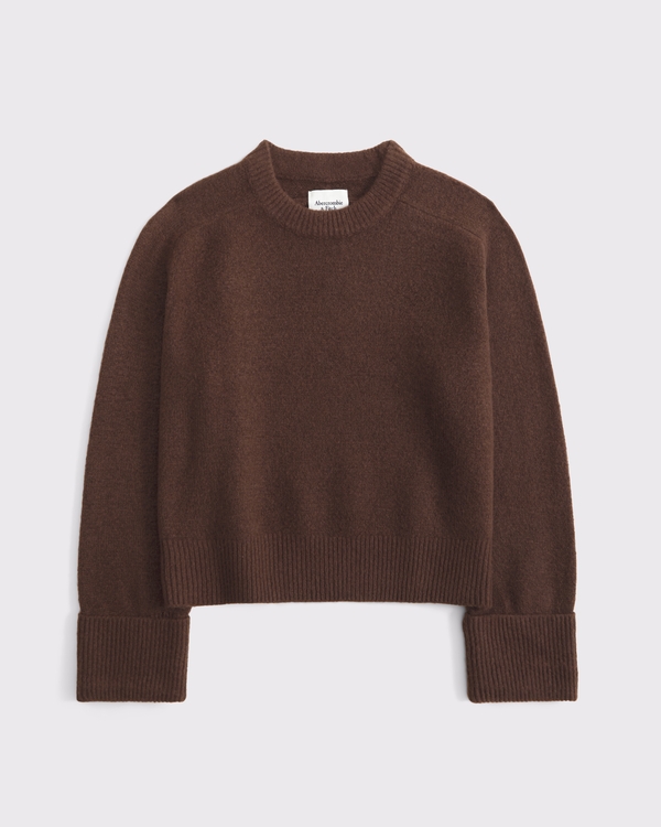 The A&F Madeline Crew Sweater, Brown view 1