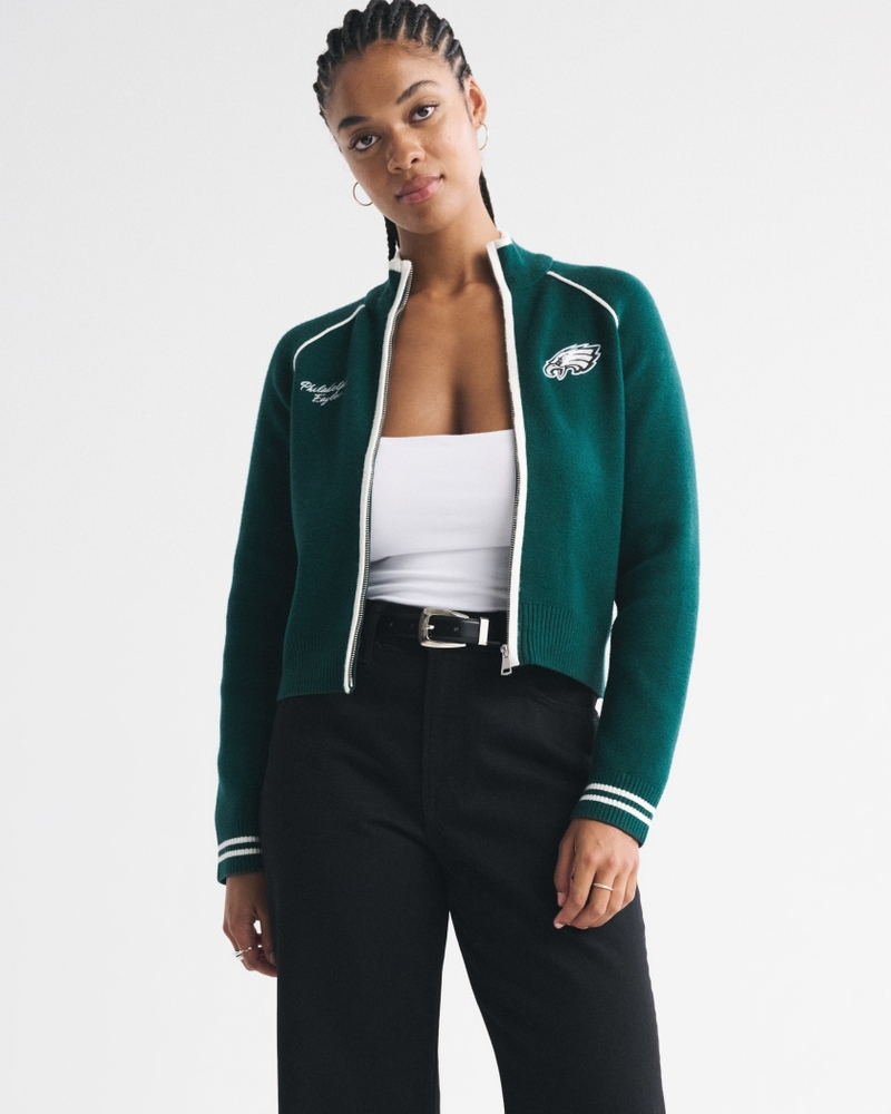Philadelphia Eagles Mockneck Zipper Cardigan