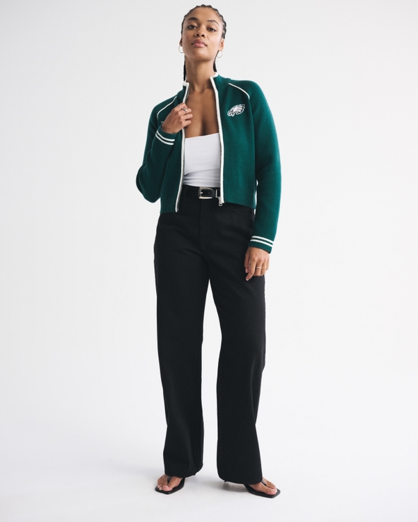 Philadelphia Eagles Mockneck Zipper Cardigan