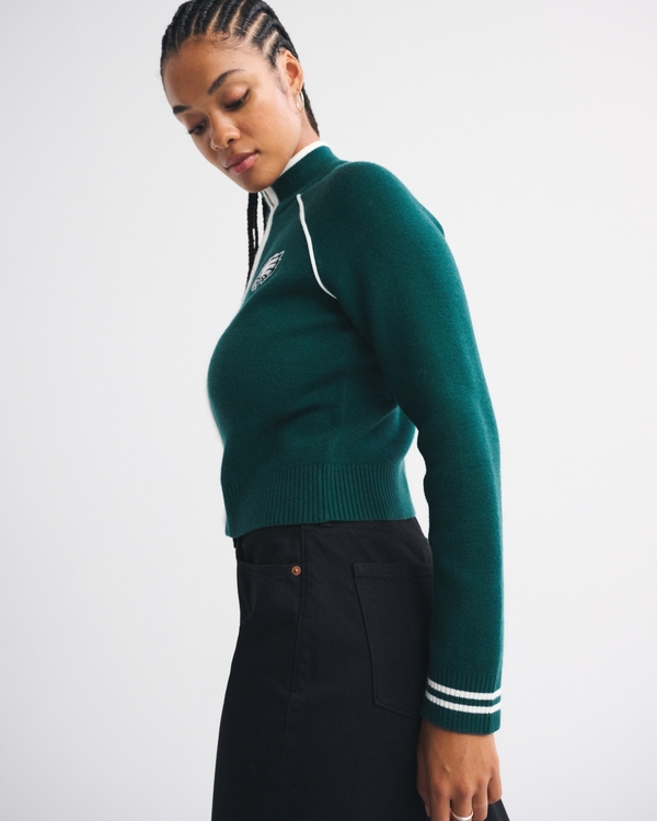 Philadelphia Eagles Mockneck Zipper Cardigan