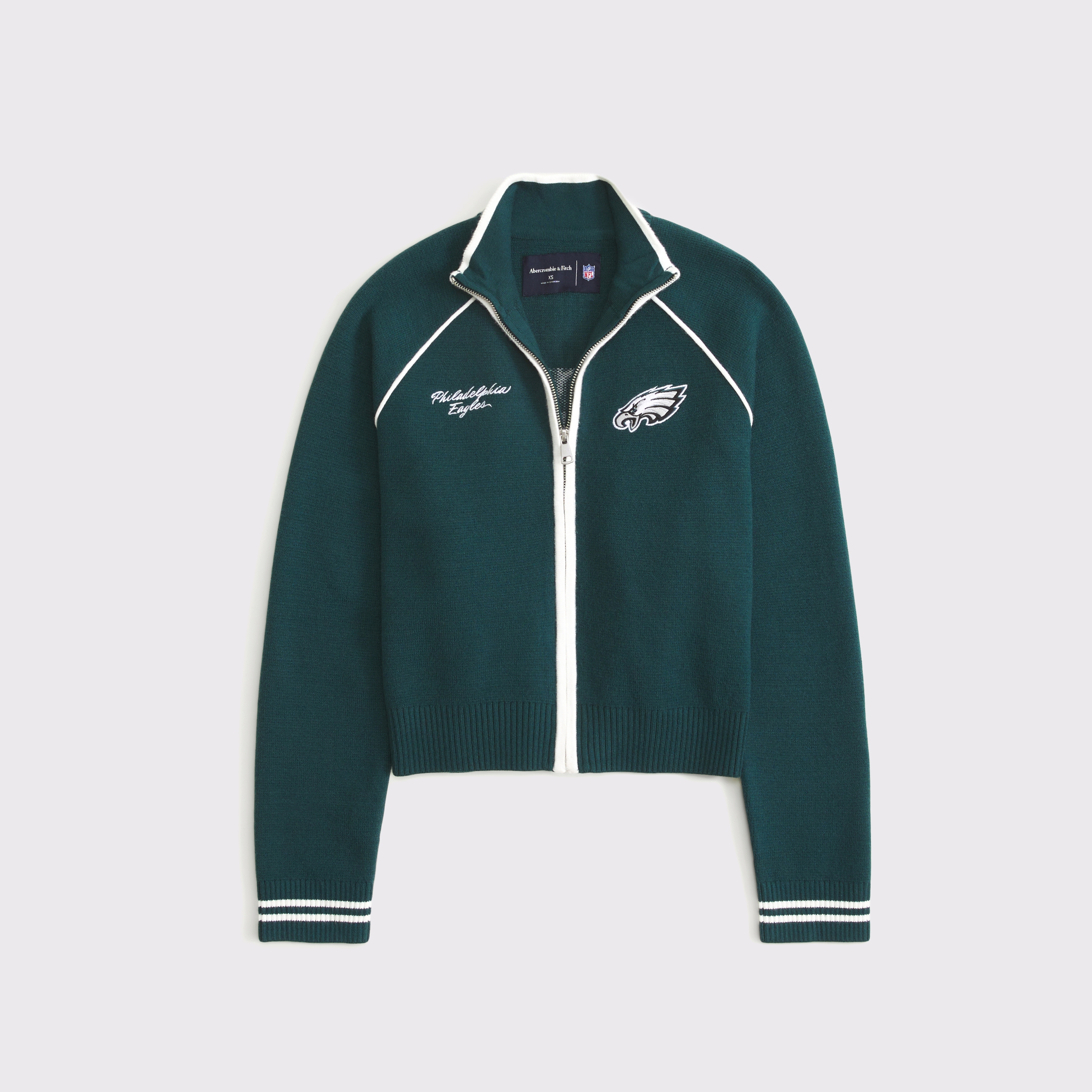 Women's Philadelphia Eagles Mockneck Zipper Cardigan
