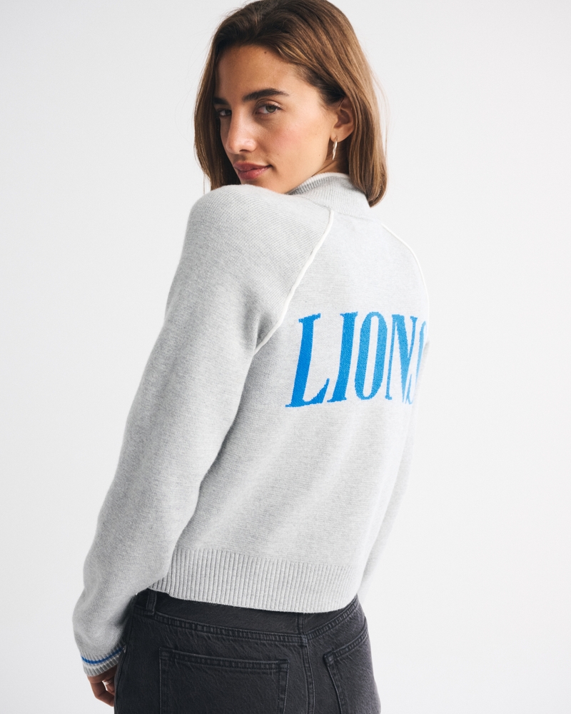 Detroit Lions Mockneck Zipper Cardigan