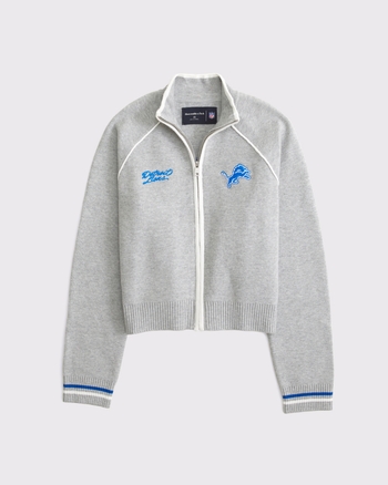 Detroit Lions Mockneck Zipper Cardigan