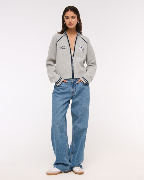 Dallas Cowboys Mockneck Zipper Cardigan