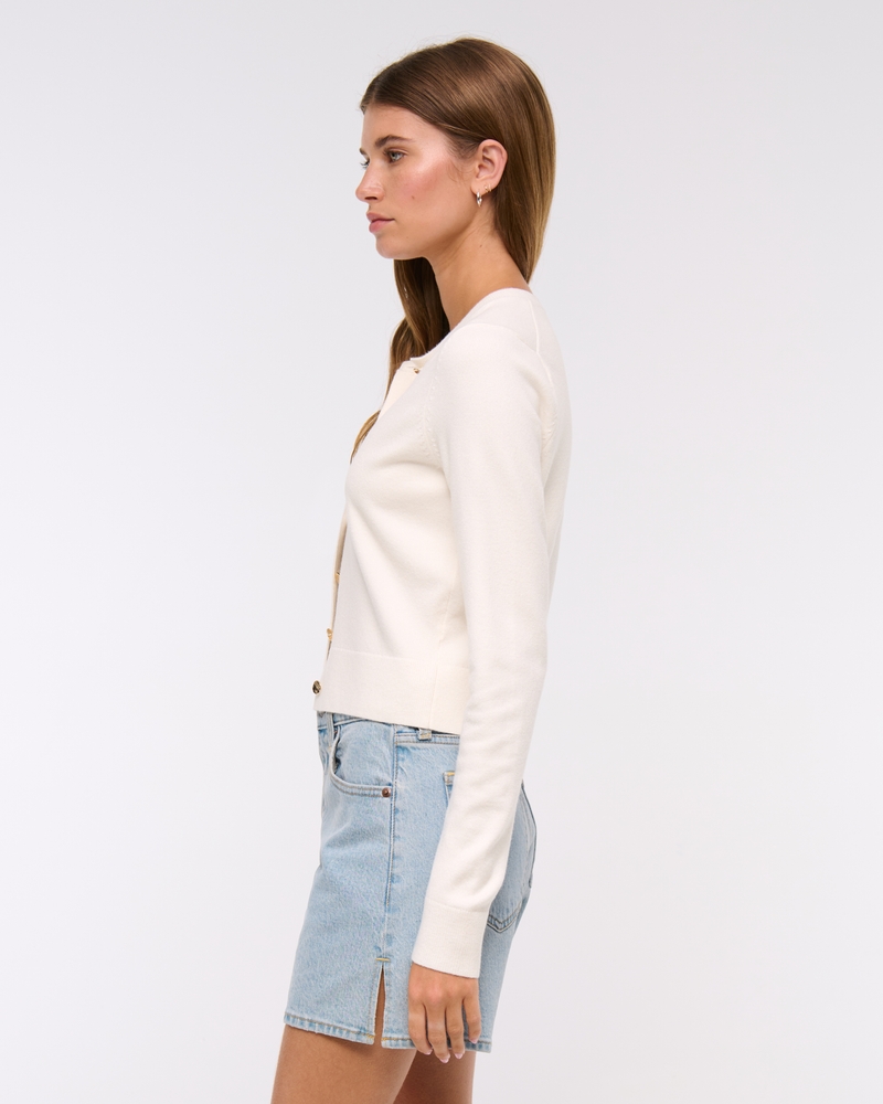 LuxeLoft Shrunken Crew Cardigan