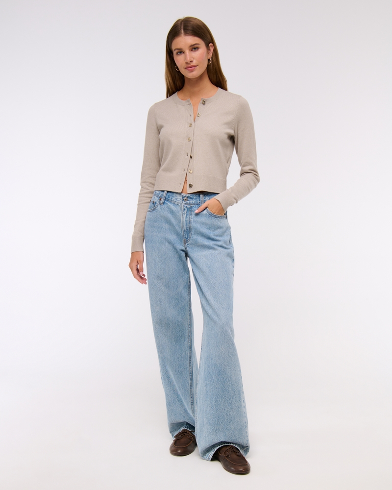 LuxeLoft Shrunken Crew Cardigan