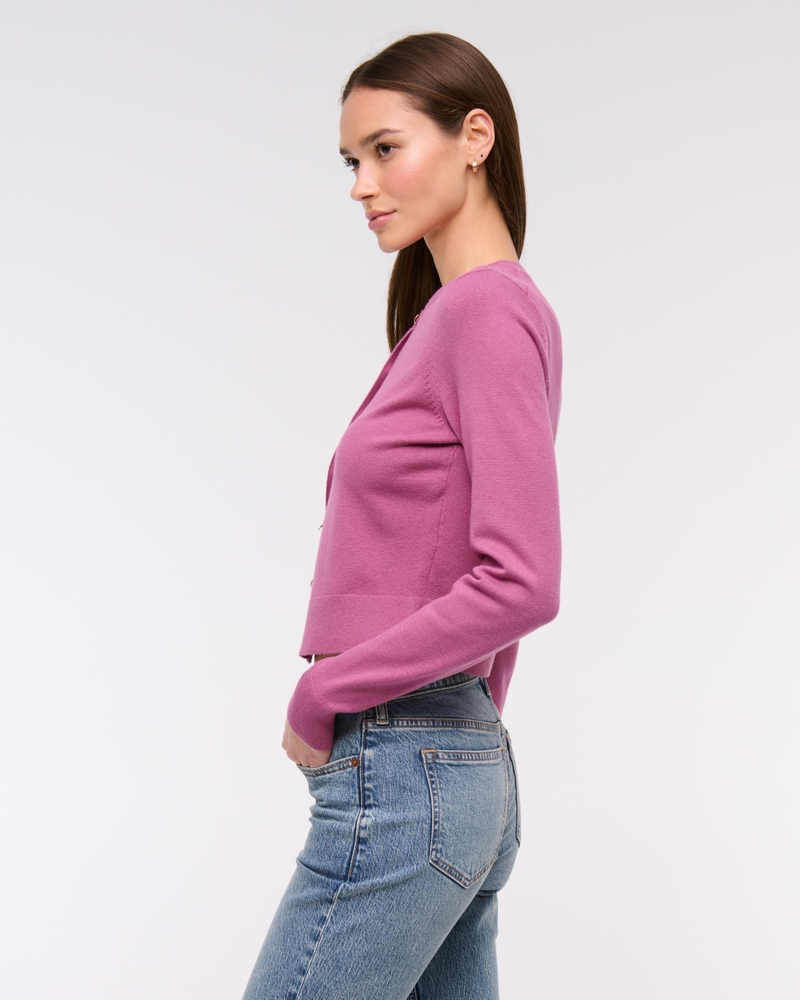 LuxeLoft Shrunken Crew Cardigan