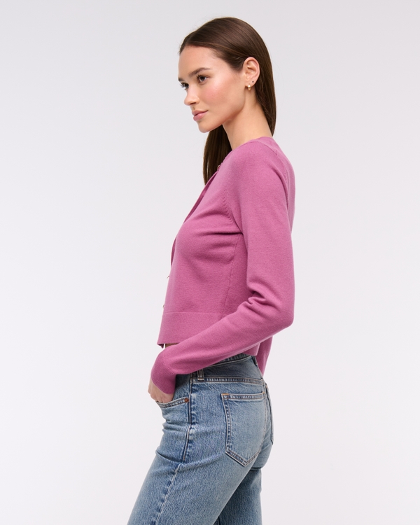 LuxeLoft Shrunken Crew Cardigan