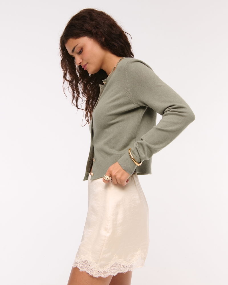 LuxeLoft Shrunken Crew Cardigan