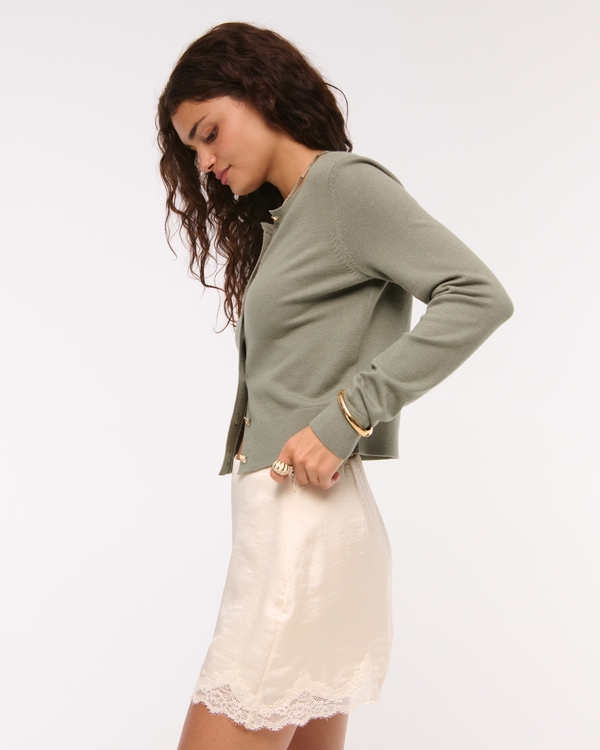 LuxeLoft Shrunken Crew Cardigan