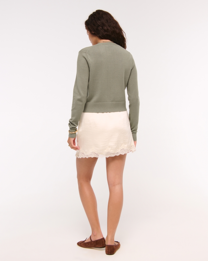 LuxeLoft Shrunken Crew Cardigan