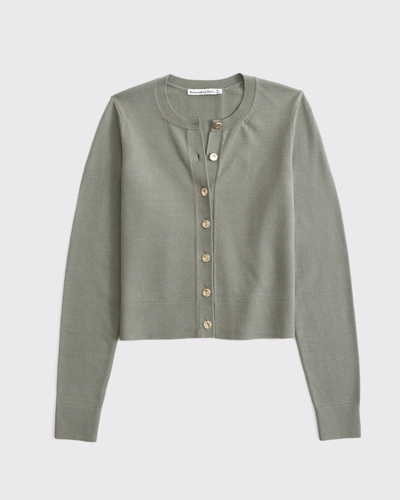 トップス ENFOLD MICRO-MINI CARDIGAN THE SHRUNKEN CARDI CREAM MULTI – FRAME