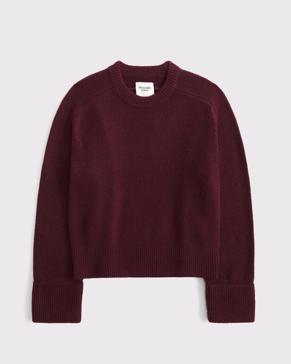 The A&F Madeline Crew Sweater, Burgundy view 1