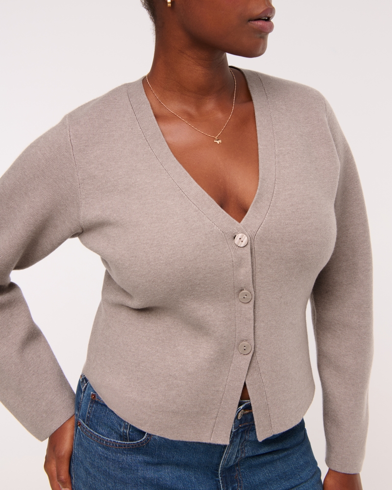 LuxeLoft Rounded Sleeve Cardigan