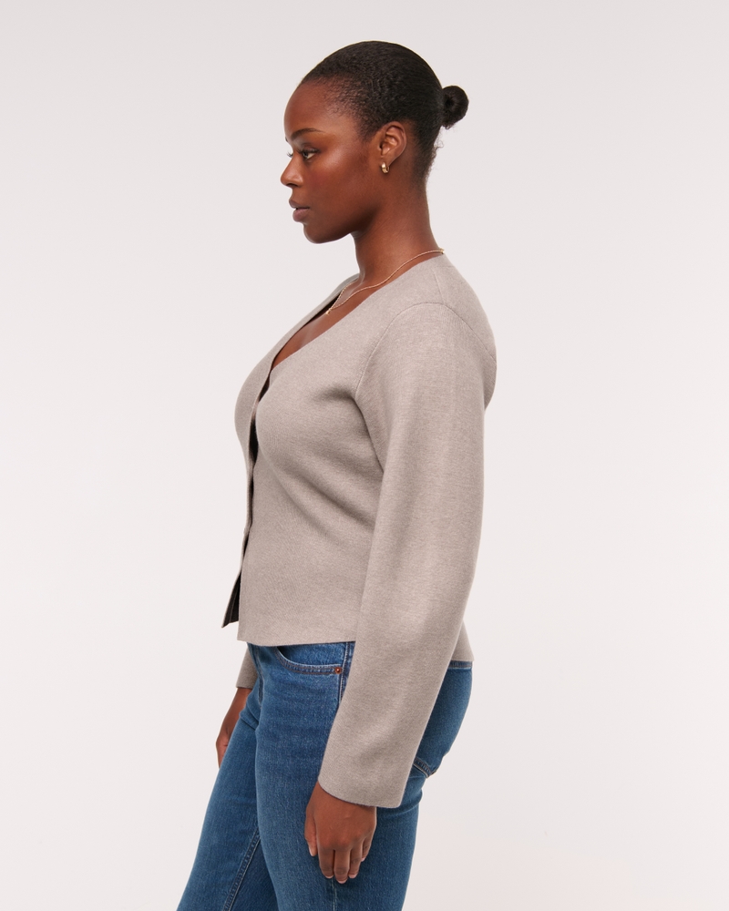 LuxeLoft Rounded Sleeve Cardigan