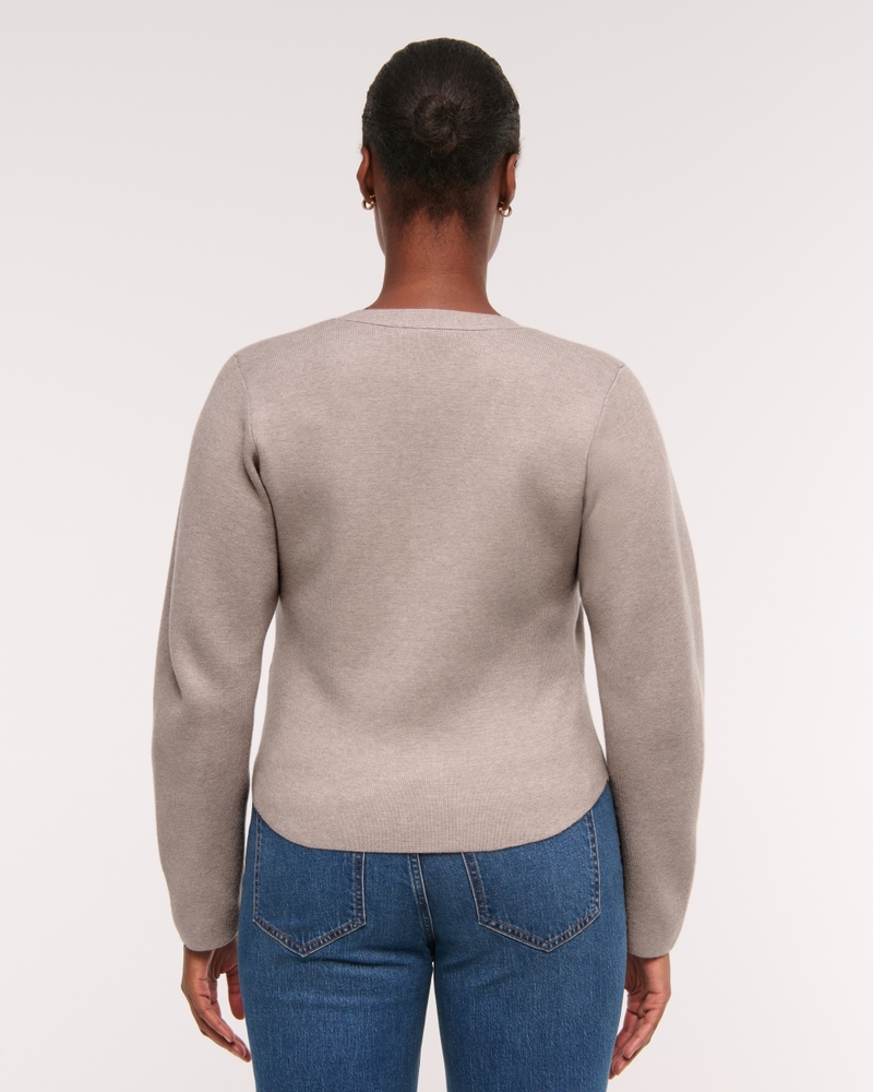 LuxeLoft Rounded Sleeve Cardigan