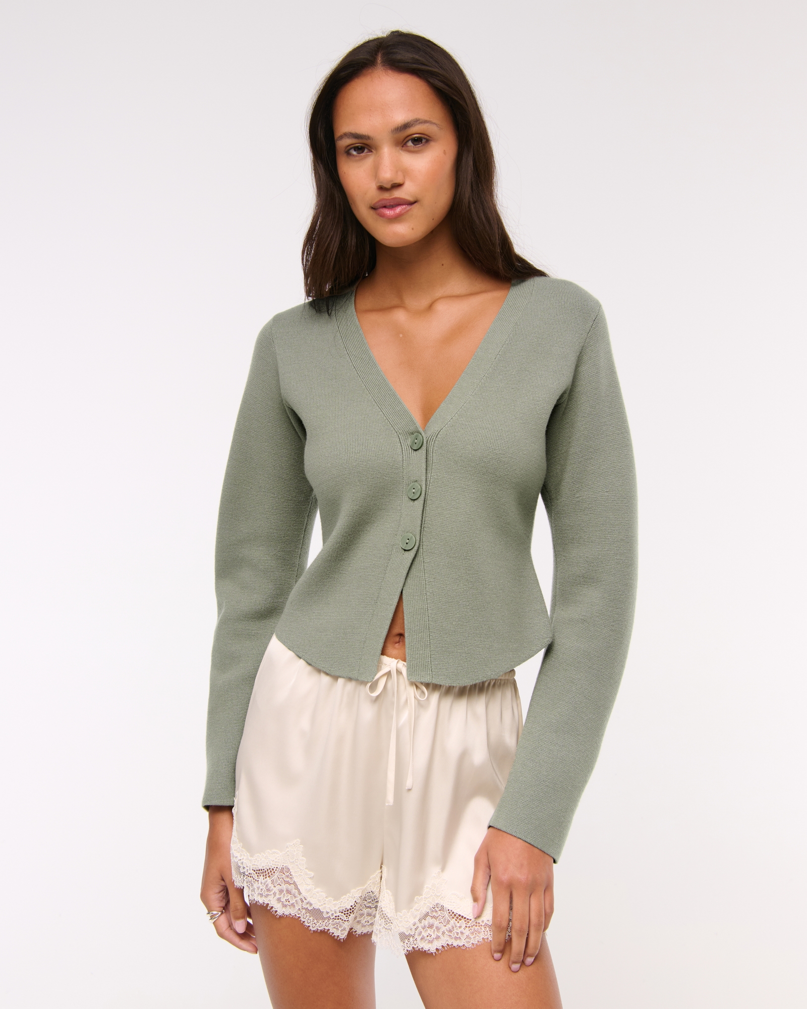 LuxeLoft Rounded Sleeve Cardigan