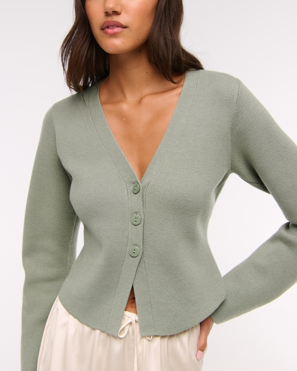 LuxeLoft Rounded Sleeve Cardigan