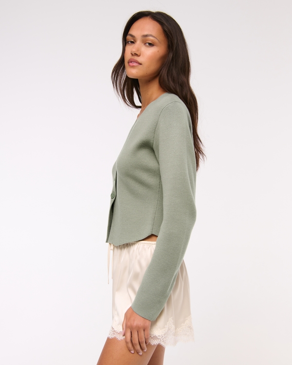 LuxeLoft Rounded Sleeve Cardigan