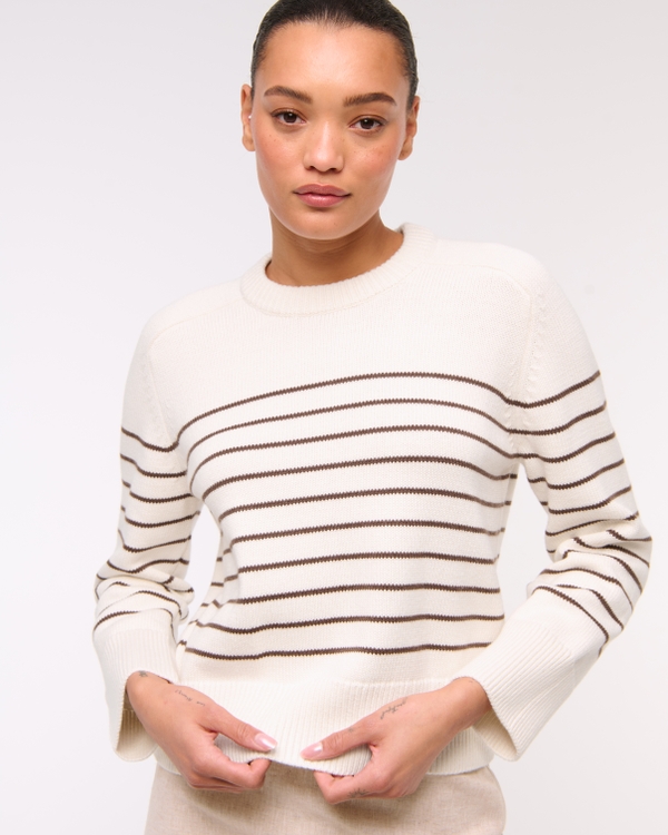 The A&F Madeline Crew Sweater, Cream view 1