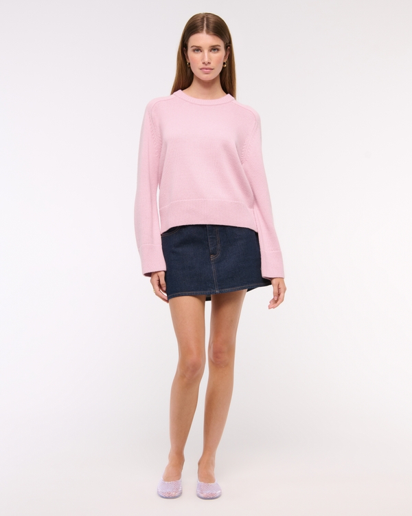 The A&F Madeline Crew Sweater, Light Pink view 2
