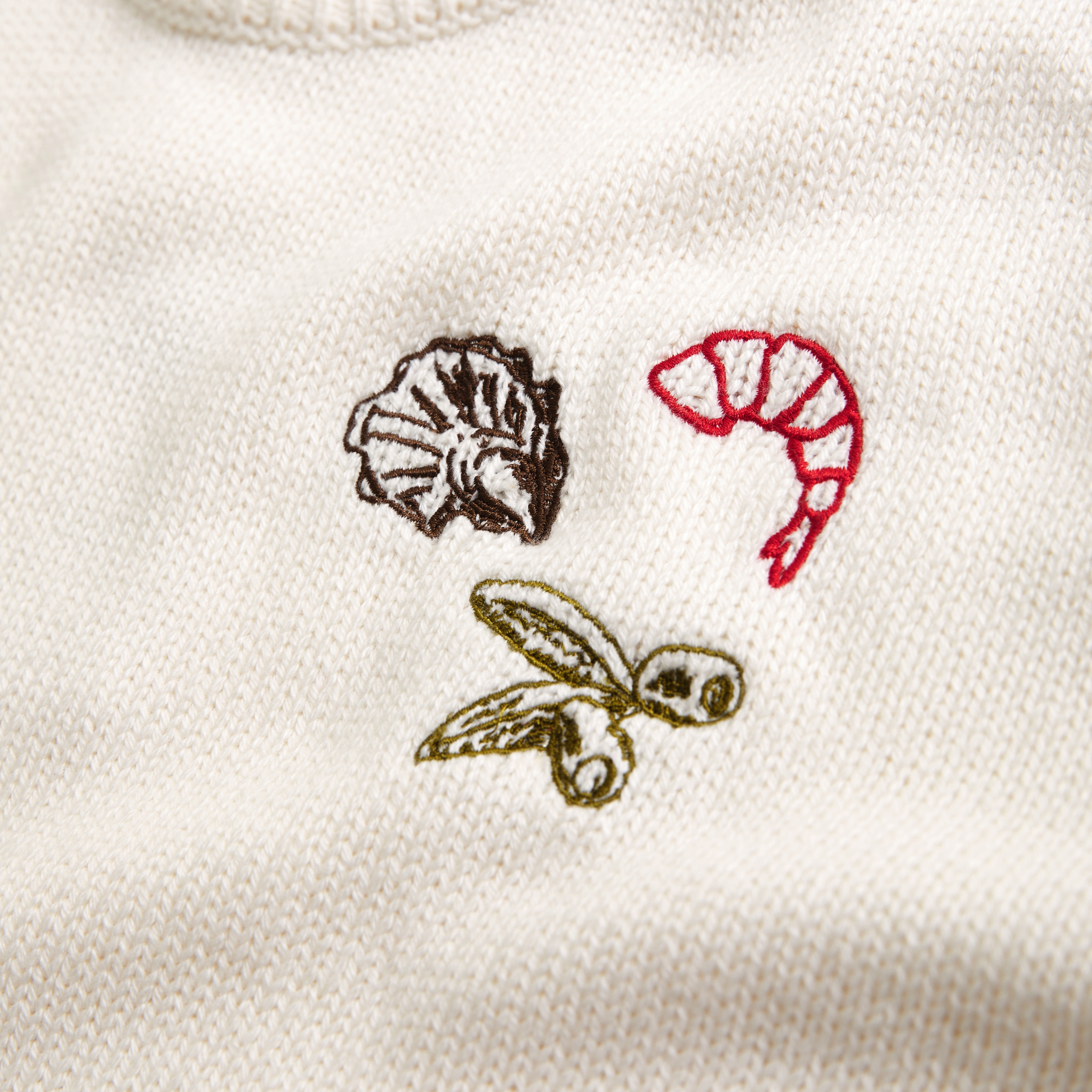 Abercrombie & Fitch The A&f Madeline Doodle Crew Sweater In White