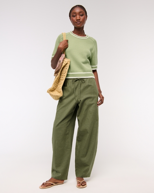 The A&F Madeline Crew Sweater Tee, Sage view 2