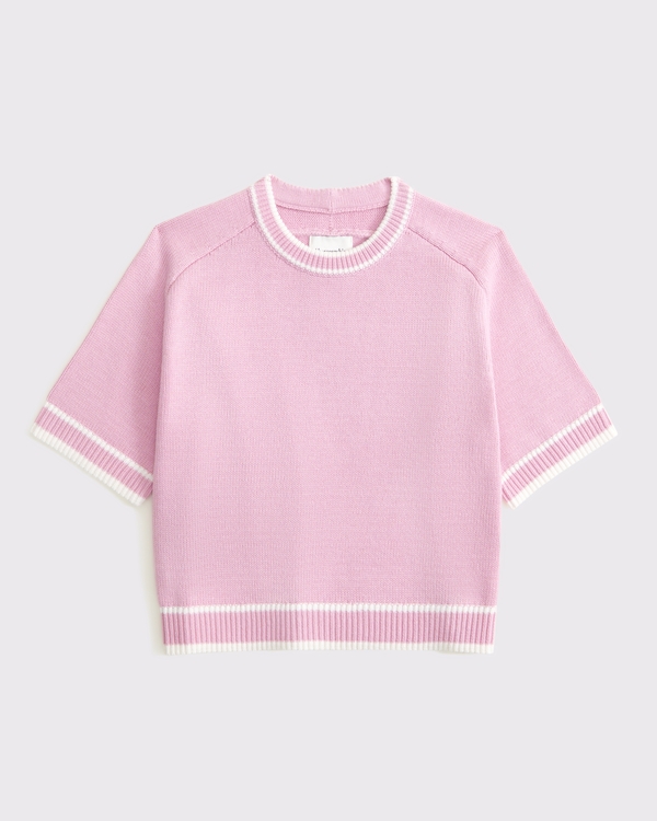 The A&F Madeline Crew Sweater Tee, Pink view 1