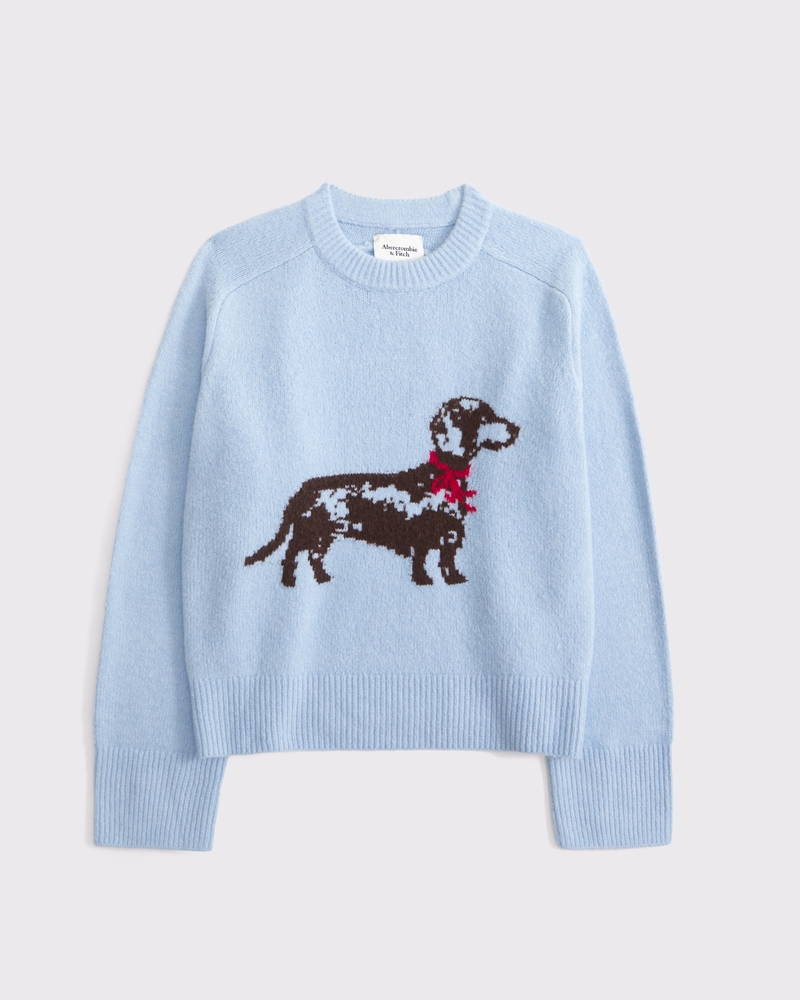 Femme Pull ras du cou Chien A&F Madeline | Femme Hauts | Abercrombie.com
